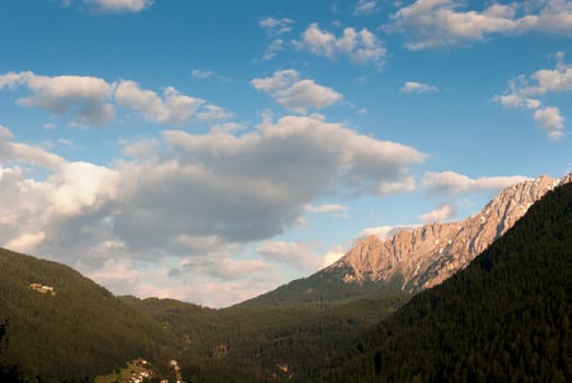 sunset over the Dolomites in South Tyrol