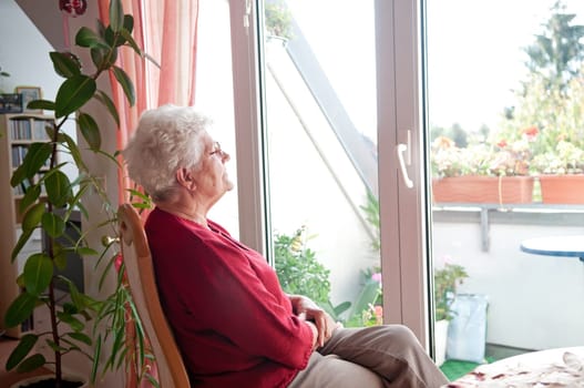 Lonely old woman