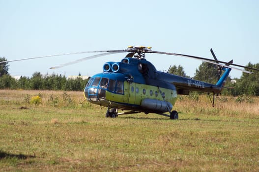 Helicopter MI-8 in aerodrome Mochishe, Novosibirsk.