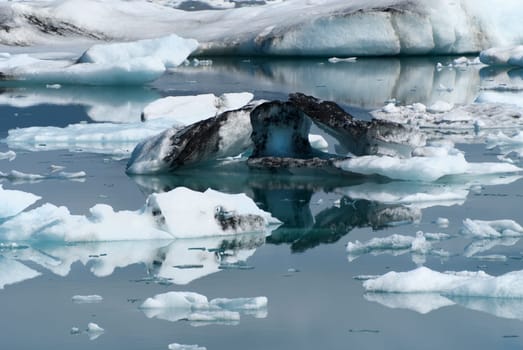 icebergs on Jokulsarlon lake in Iceland