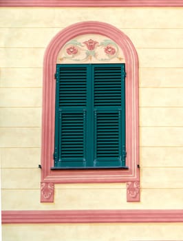 decorated window in the village of Portofino