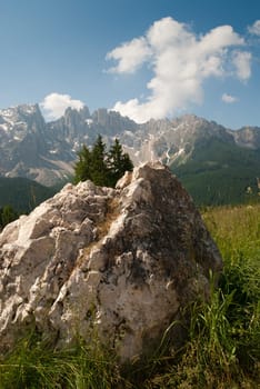 landscape with rocks and dolomites in South Tyrol