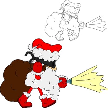 vector - Thief like Santa Claus, isolated on background