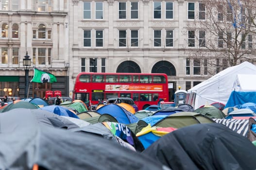 LONDON - January 11: Occupy London occupation in their 88th day. The protesters are set to be evicted soon. January 11, 2012 in London, England.