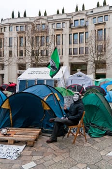 LONDON - January 11: Occupy London occupation in their 88th day. The protesters are set to be evicted soon. January 11, 2012 in London, England.