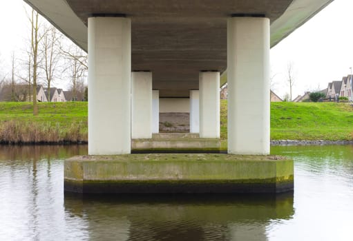 pillars of a small bridge