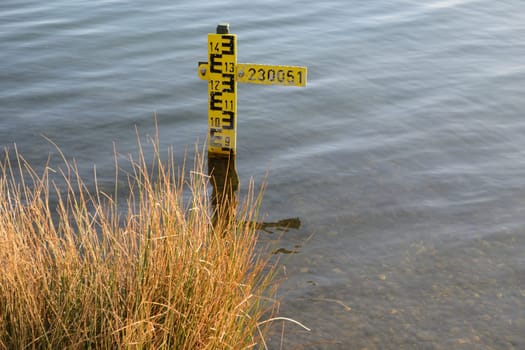 Display of the water level