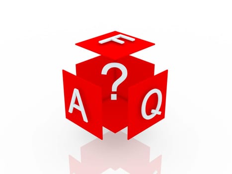 Faq 3d render illustration