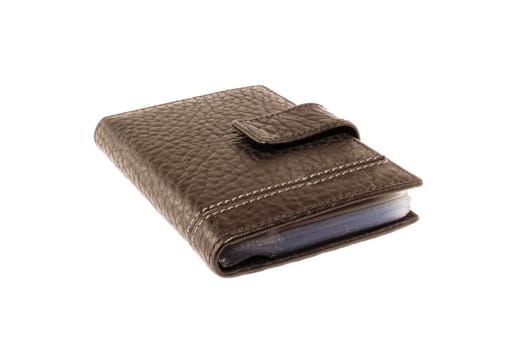 Leather cut-aways holder on a white background