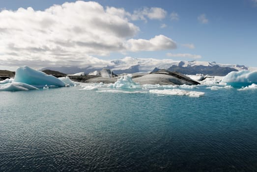 icebergs on Jokulsarlon lake in Iceland