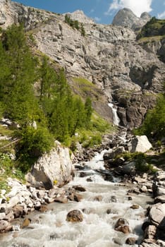 source of Lac de Tseuzier in switzerland