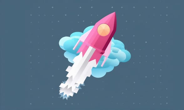 3d bit start spacecraft startup education start concept business up bitcoin coin launch rocket finance spaceship fly space investment cartoon increase technology. Generative AI.