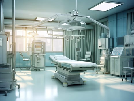 Modern operating or surgery room in hospital, healthcare concept