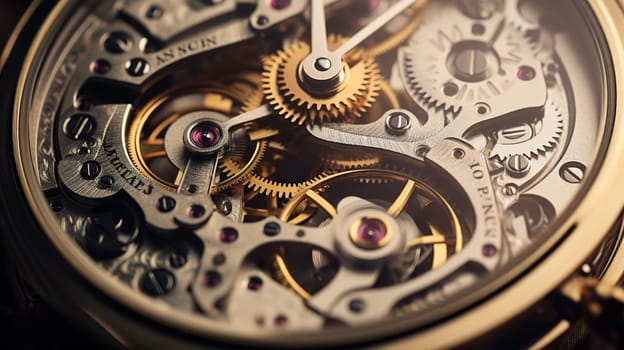 Detail to watch movement with an advanced gears