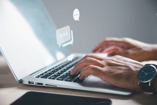 Engrossed in her laptop, a businessman navigates the social media and online marketing sphere. This exemplifies the modern concept of business in a digitally-driven world.