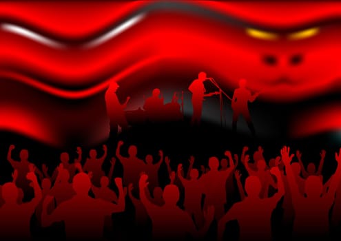 Kings of infernal music before people crowd
