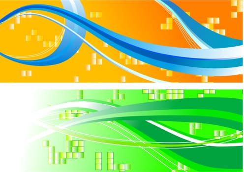 Bright colour background with waves and lines