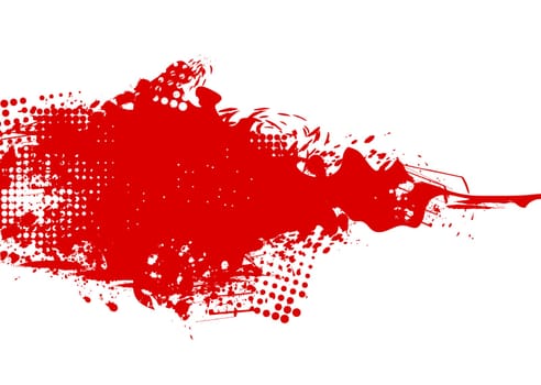 Contrast background: red blot on a white background