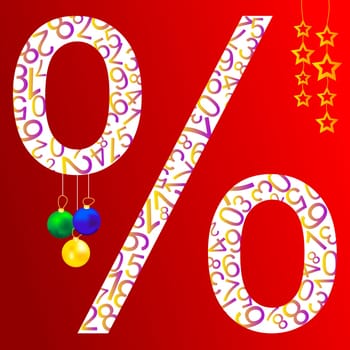The big badge "percent"" on a bright orange background"