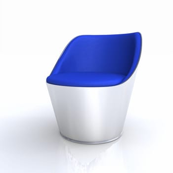 Designer Chair Blue Silver