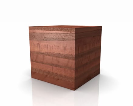 Wooden cubes with straight edges - apple tree