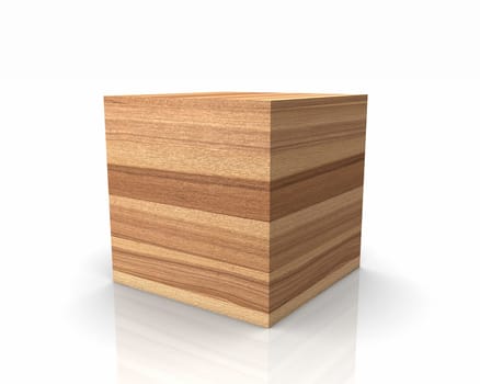 Wooden cube with straight edges - Ash Brown