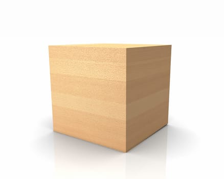 Wooden cube with straight edges - Natural beech