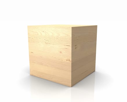 Wooden cube with straight edges - Birch European