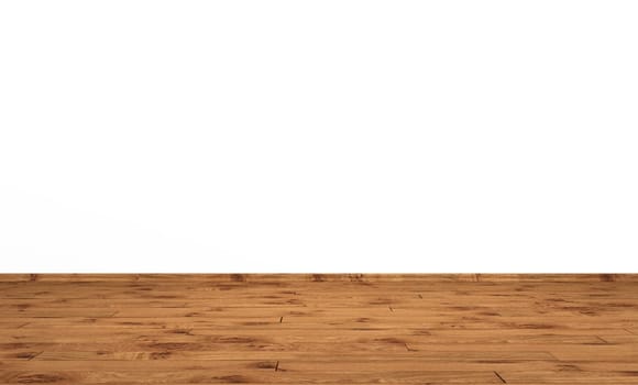 White Wall with Wooden Floor - Oak with Knotholes