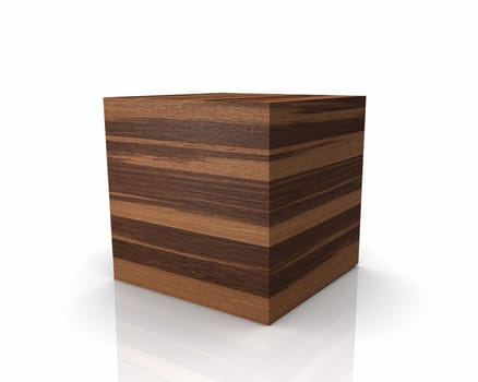 Wooden cube with straight edges - Oak Copper