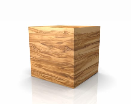 Wooden cubes with straight edges - Olive tree