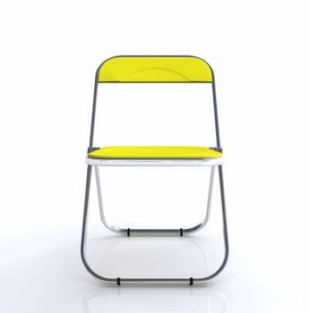 3D Folding Chair Yellow Silver