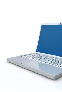 Laptop Silver Blue - Cutout