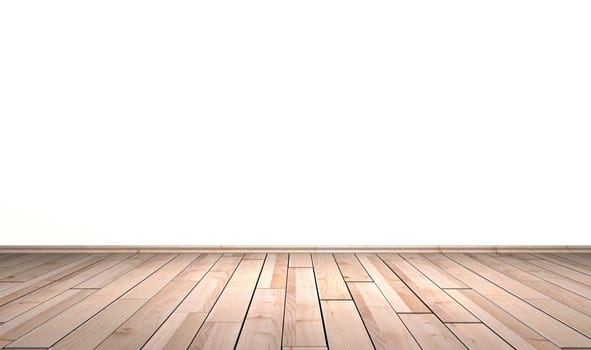 Light wooden floor in front of wall