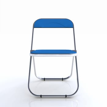 3D Folding Chair Blue Silver
