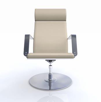 Designer Executive Chair Chrome Beige