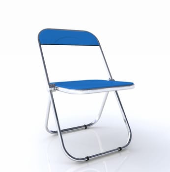 3D Folding Chair Silver Blue