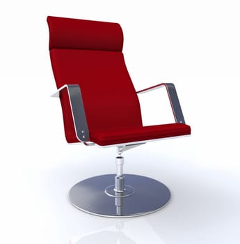 Designer Executive Chair Red Chrome