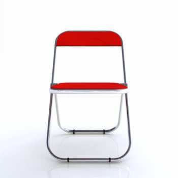 3D Folding Chair Silver Red