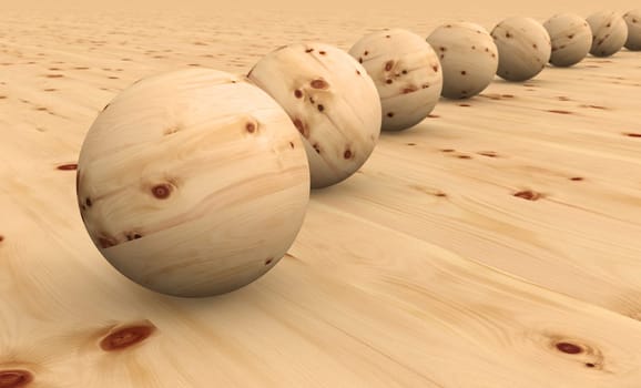 Wooden balls in series - Stone pine