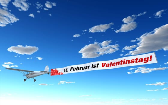 Airplane Advertising - February 14 is Valentine's Day