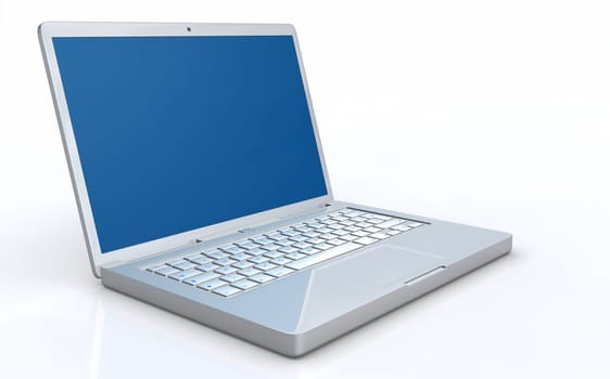 Notebook Silver with Blue Screen