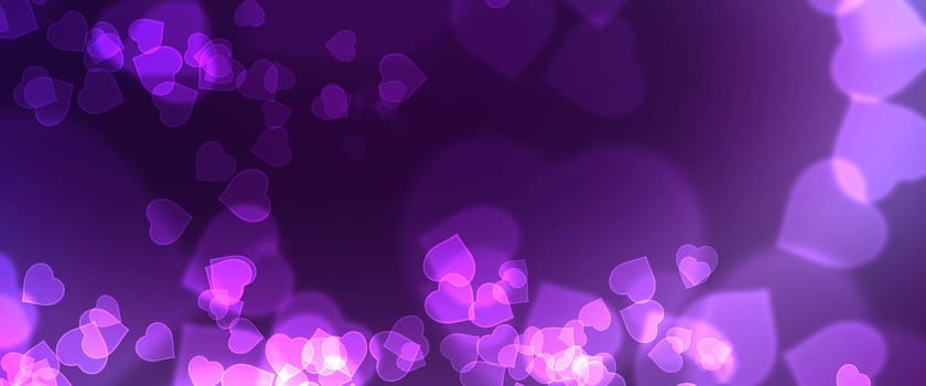 Heart Bokeh Banner Horizontal