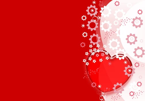 Heart Red Background Pink and Pink Hearts Gift Card