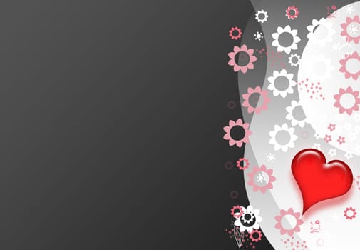 Heart Red Background Pink and Pink Hearts Gift Card