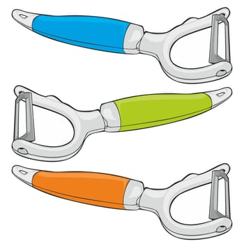 fully editable vector illustration of isolated vegetable peeler