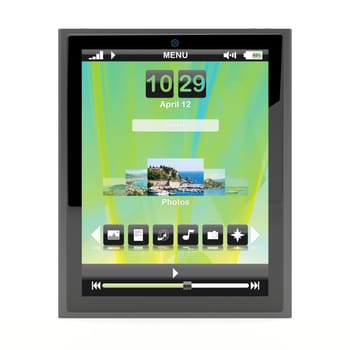 Tablet pc on white background