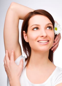 Young brunette woman portrait close up shoot
