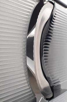 Slicer blade machine abstract close up shoot