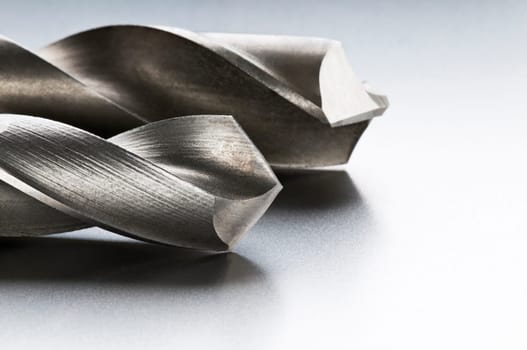Macro shoot of silver bores on metal background